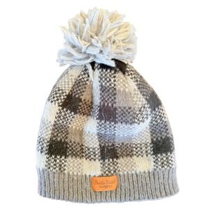 Britt's Knits Plaid Sweater Weather Knit Beanie With‎ Pom Pom